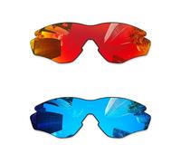 Combine8 Lentes de repuesto Ploarized para Oakley M2 Frame OO9212/M2 Frame XL OO9343/M2 Frame Asian Fit - Rojo fuego + azul hielo