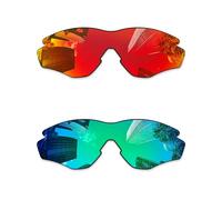 Combine8 Lentes de repuesto Ploarized para Oakley M2 Frame OO9212/M2 Frame XL OO9343/M2 Frame Asian Fit Gafas de sol - Rojo Fuego + Verde