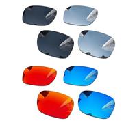 Combine8 Lentes de repuesto Ploarized para Oakley Sliver OO9262/Sliver Folding/Sliver Plegable OO9246 Gafas de sol - Negro + Titanio Plateado + Azul Hielo + Rojo Fuego