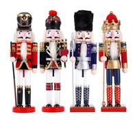 COMBIUBIU 4 Figuras de Cascanueces,Nutcracker Christmastavolo Da Pranzo Caminetto Finestra Casa Decorazione Di Natale,Natale Conto Alla Rovescia Regalo