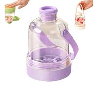 Combo 2 en 1 para hacer botellas de agua y cubitos de hielo | Bandeja de hielo de silicona tipo prensa con asa | Botella de hielo transparente portátil para gimnasio, viajes y hogar | Contenedor