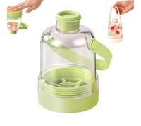 Combo 2 en 1 para hacer botellas de agua y cubitos de hielo | Bandeja de hielo de silicona tipo prensa con asa | Botella de hielo transparente portátil para gimnasio, viajes y hogar | Contenedor