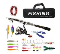 Combo caña de Pescar, Combo caña y Carrete, Combinaciones telescópicas de caña de Pescar y Carrete de Agua Salada, Equipo de en Hielo, Juego de Viaje portátil para la de