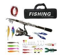 Combo caña de Pescar y Carrete, Combo cañas de Pescar y Carrete, Combinaciones telescópicas de caña de Pescar y Carrete en Agua Salada - Equipo de en Hielo, Juego de Viaje Puerta