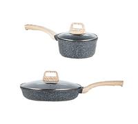 Combo combinado de utensilios de cocina antiadherentes 2 piezas Freing Freing + Milk Frying Freing Ban Coachadora de inducción Smoking Home Gas Stone Pan de sartén antiadherente