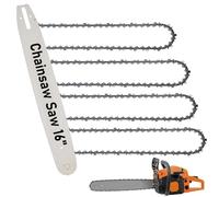 Combo de barra de motosierra y cadena de 16 pulgadas, paso LP de 3/8 pulgadas, calibre de 0.50 pulgadas, 56 eslabones de transmisión para Craftsman, Poulan, Ryobi, Echo, Greenworks, EGO y más (4