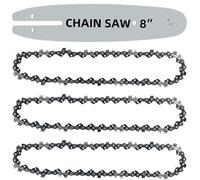Combo de barra guía de motosierra de 8 pulgadas y cadena, paso LP de 3/8 pulgadas, calibre de 50 pulgadas, 33 eslabones de transmisión, barra guía de sierra de 8 pulgadas y reemplazo combinado de