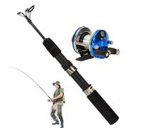 Combo de caña de y carrete, caña de con carrete, Polino en reposo a da - Equipo de portátil con empuñadura EVA ergonómica para río, lago, estanques