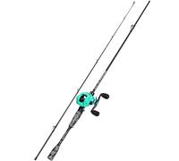 Combo de caña y carrete de lanzamiento Sougayilang MX-2, 1,8m/2,1m Combo de carrete de cebo - Set de pesca para lucio, perca, lucioperca-1.8H-R