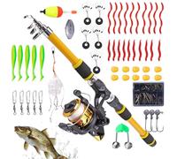Combo de Caña y Carrete de para Niños | Equipo De Telescópico | Juego De Unisex 180 Cm con Carrete para Actividades Al Aire Libre Kayak Senderismo Camping Viaje Orilla
