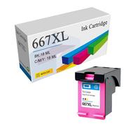 Combo De Cartuchos De Tinta 667XL 667 Compatibles con Impresoras para HP DeskJet 6075 6475 6476 1275 2374 2375 2376 2775 2776,Color-1 Pack