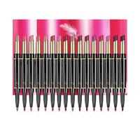 Combo de delineador de labios de larga duración,delineador de labios y lápiz labial,juego de delineador de labios y lápiz labial de dos cabezales,delineador de labios mate resistente (16pcs / 1set)