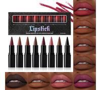 Combo de delineador de labios, lápiz de labios - Matte acabado lápiz labial de crayón 8 colores,Juego de maquillaje de boceto de labios hidratante impermeable para mujeres niñas