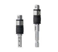 Combo de extensión 2 en 1 de hexagonal a cuadradillo de 1/4" 711L: 1 adaptador con extremo hexagonal y 1 adaptador con extremo plano, compatible con multiherramientas y adaptadores de 1/4"