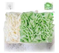 Combo de lufa de leefa, lufa de leefa, paño de lufa para ducha, paño de lufa exfoliante, paño de lufa 2 en 1, combo de paños de lufa para jabón de barra (beige y verde)