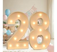 Combo de números y letras de marquesina, números gigantes de mosaico con luz LED de 4 pies para decoración de bodas, aniversarios, eventos corporativos