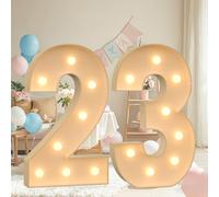 Combo de números y letras de marquesina, números gigantes de mosaico con luz LED de 4 pies para decoración de bodas, aniversarios, eventos corporativos