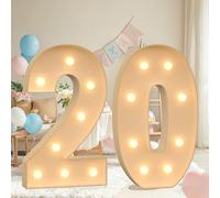 Combo de números y letras de marquesina, números gigantes de mosaico con luz LED de 4 pies para decoración de bodas, aniversarios, eventos corporativos