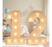 Combo de números y letras de marquesina, números gigantes de mosaico con luz LED de 4 pies para decoración de bodas, aniversarios, eventos corporativos