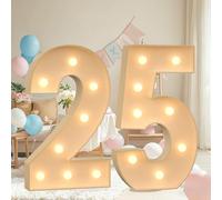 Combo de números y letras de marquesina, números gigantes de mosaico con luz LED de 4 pies para decoración de bodas, aniversarios, eventos corporativos