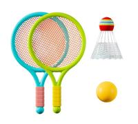 Combo de raqueta de bádminton apta para niños, pelota suave para uso en interiores y exteriores, pelota de tenis, apta para principiantes, raqueta deportiva para niños