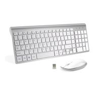 Combo de Ratón Y Teclado Inalámbrico, Juego de Teclado Y Ratón USB, Dongle de 2,4 GHz para PC, Ordenador Portátil, Teclas Elegantes de Tijera, Diseño Elegante Ultrafino para Windows/Linux/OS X
