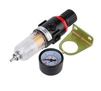 Combo de regulador de filtro comprimido de 1/4 pulgadas, compresor de aire, separador de trampa de aceite de agua con medidor de presión y herramienta de limpieza de soporte, por defecto