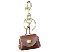 Combo de soporte portátil para monedas y llavero hecho de piel sintética resistente, ideal para estudiantes que viajan, Color café 1 T4, M, Clásico