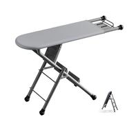 Combo de tabla de planchar y escalera convertible extra ancha, plegable con marco de metal resistente y soporte de hierro para el hogar y el dormitorio