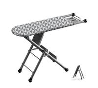 Combo de tabla de planchar y escalera convertible extra ancha, plegable con marco de metal resistente y soporte de hierro para el hogar y el dormitorio