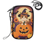 Combo de tarjetero para pasaporte para chat de Halloween, Citrouille D'automne