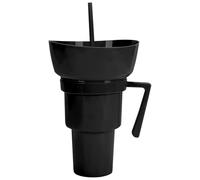Combo De Taza Para Snacks Y Bebida - 2 en 1 Taza para Bebidas y Bol para Snacks Reutilizable con Pajita,Recipiente para Alimentos y Bebidas de Viaje para Leche Té Zumo Golosinas Palomitas Fruta Colegi