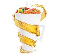 Combo De Taza Para Snacks Y Bebida | Vaso de Bebida con Bol para Snacks en la Parte - Contenedor Antiderrames Para Comida Y Bebidas, Para Patatas Fritas, Fruta, Postres, Palomitas, Té En Fiestas Y Ex