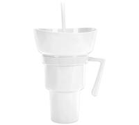 Combo De Taza Para Snacks Y Bebida,Vaso de Bebida con Bol para Snacks en la Parte - Portabebidas a prueba de Derrames y Contenedor de Alimentos para Viaje Picnic Niños Playa Camping Noche de Cine