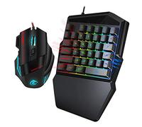 Combo de Teclado de Ratón para Juegos con una Sola Mano, Retroiluminación LED en Color 5500DPI Diseño Ergonómico Ajustable o Android/OS X