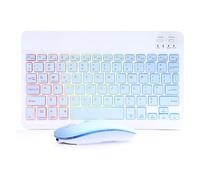 Combo de teclado y mouse Bluetooth para iPad, teclado y mouse inalámbricos recargables con retroiluminación de 7 colores, compatible con iPad de 9ª/8ª generación, iPad Pro/Air/Mini, iPhone 14/13/12