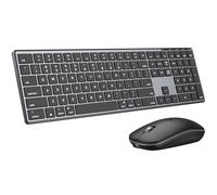 Combo de teclado y mouse Bluetooth para Mac, teclado inalámbrico recargable, conexión multidispositivo, teclas silenciosas, marco de metal, para viajes y escritorio, compatible con MacBook Pro/Air