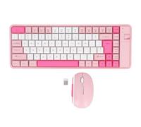 Combo de Teclado y Mouse, Diseño QWERTY de 84 Teclas, Teclado y Mouse Inalámbricos y Bluetooth 2.4G, Color de Contraste, Plug and Play, para Windows, para Computadora PC (Pink)