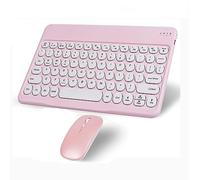 Combo de teclado y mouse inalámbrico Bluetooth rosa, portátil, pequeño, delgado, compacto, ergonómico, de viaje, teclado inalámbrico para iPhone, iPad, Mac, MacBook Pro, Air, laptop, teléfono Android,