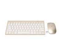 Combo de Teclado Y Mouse Inalámbricos, 2.4G Slim Silent USB Keyboard Mouse 78 Keys Compact Computer Keyboard para Computadora de Escritorio, Computadoras, Dispositivos Móviles,(Dorado de lujo)