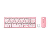 Combo de teclado y mouse inalámbricos, juego de teclado y mouse inalámbricos compacto y silencioso de 2.4 G, diseño elegante ultrafino para Windows, computadora, computadora, PC, portátil, portátil