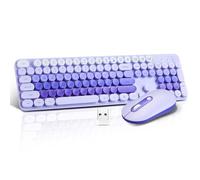 Combo de teclado y mouse inalámbricos, juego de teclado y mouse inalámbricos de tamaño completo, compacto y silencioso, 2.4 G, diseño ultrafino y elegante para Windows, escritorio, PC, portátil