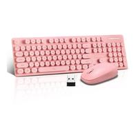 Combo de teclado y mouse inalámbricos, juego de teclado y mouse inalámbricos de tamaño completo, compacto y silencioso, 2.4 G, diseño ultrafino y elegante para Windows, computadora, escritorio, PC,