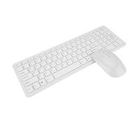 Combo de Teclado y Mouse inalámbricos, Mouse de Teclado inalámbrico portátil 2.4G con batería de Larga duración, Compacto Compacto silencioso de Viaje de tamaño Completo(Blanco)