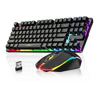 Combo de teclado y mouse inalámbricos para juegos, batería recargable retroiluminada por LED, teclado mecánico ultra compacto, ratones RGB para PC Gamer, oficina de negocios, ergonómico duradero