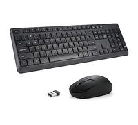 Combo de teclado y mouse inalámbricos para Windows, 2.4G de tamaño completo, combo de teclado de computadora inalámbrico externo para laptop, PC, escritorio, Mac, teclado numérico, receptor USB