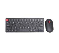 Combo de Teclado y Mouse Inalámbricos, Teclado de Llaves Inalámbrico Retro 2.4g 64 con Sueño Automático, Mouse de 1200 Ppi con Receptor, Teclado Inalámbrico para Computadora