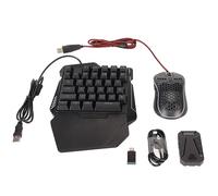 Combo de Teclado y Mouse para Juegos RGB con una Mano con Convertidor, Teclado para Juegos de Media Mano con Cable USB con Reposamuñecas, para Master Pro, Gamer