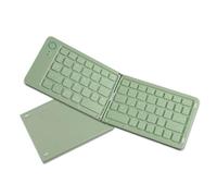 Combo de Teclado y Mouse Plegable, 67 Teclas Magnetic Slim Bluetooth Keyboard con Teclas de Pierna de Tijera, Mouse Compacto, Tri Universal, para la Computadora (Green)