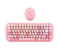 Combo de teclado y mouse, teclado portátil de 2.4 G, forma de máquina de escribir retro, tamaño completo, silencioso, delgado, de viaje, compacto, compatible con PC, escritorio, laptop, tableta